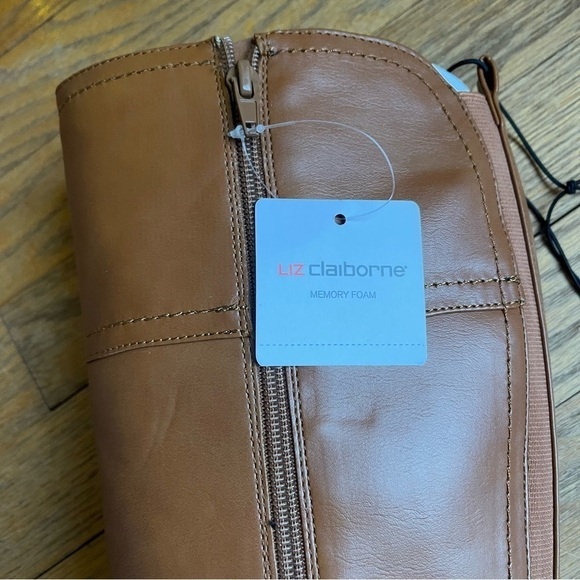 NEW Liz Claiborne Tall Riding Boots Equestrian Buckle Brown Size 6.5 NWT - Picture 2 of 8